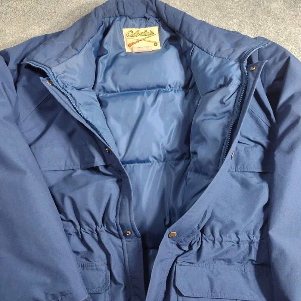 Cabelas Mens Gore Tex Medium‎ Hunting Fishing Winter Jacket Coat Blue Outdoors